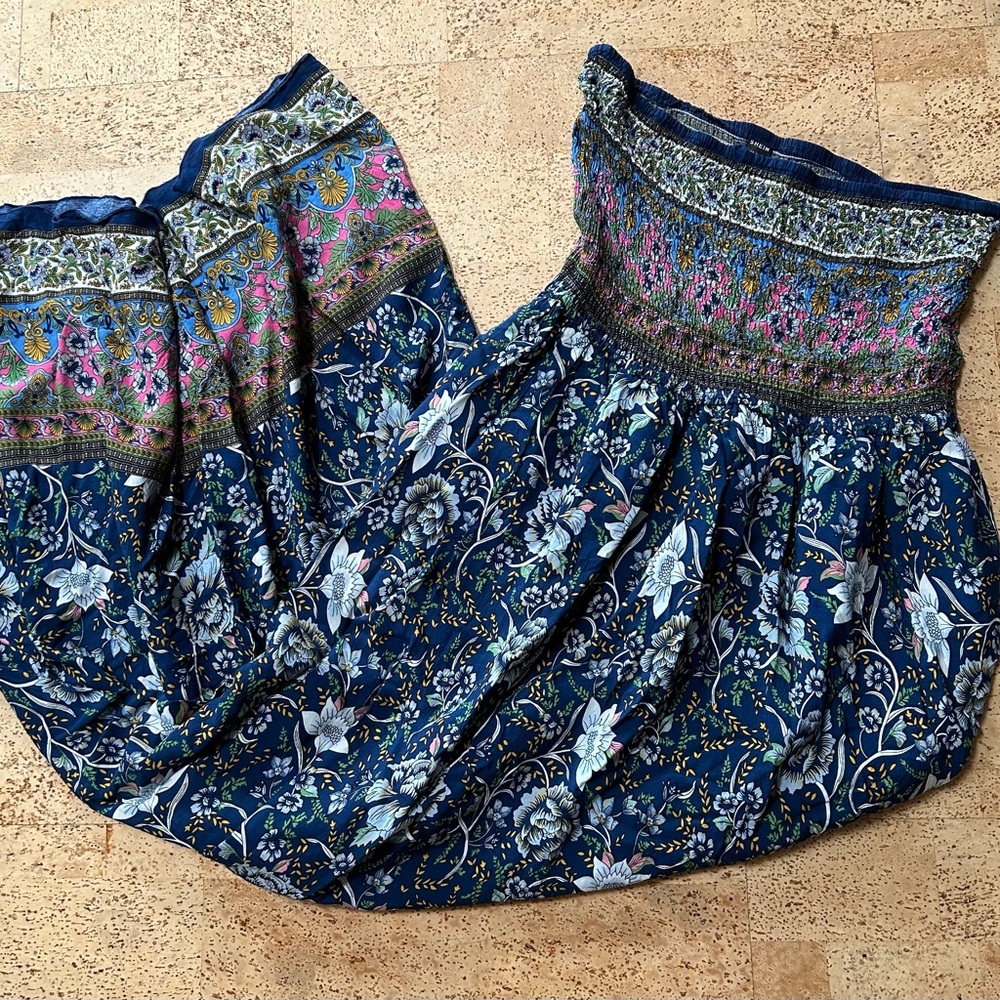 Shein Strapless Smocked Maxi Dress NWOT Size Large